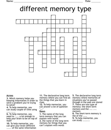 purpose of a memory card Crossword Clue .